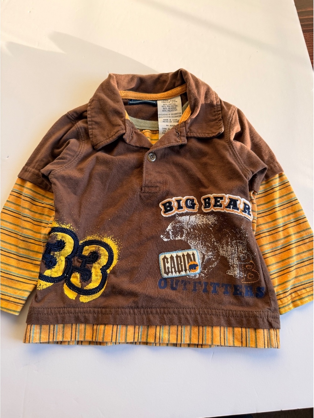 Vintage Cradle Togs Boys 24M Bear Cabin Outfitters Layered Polo Shirt